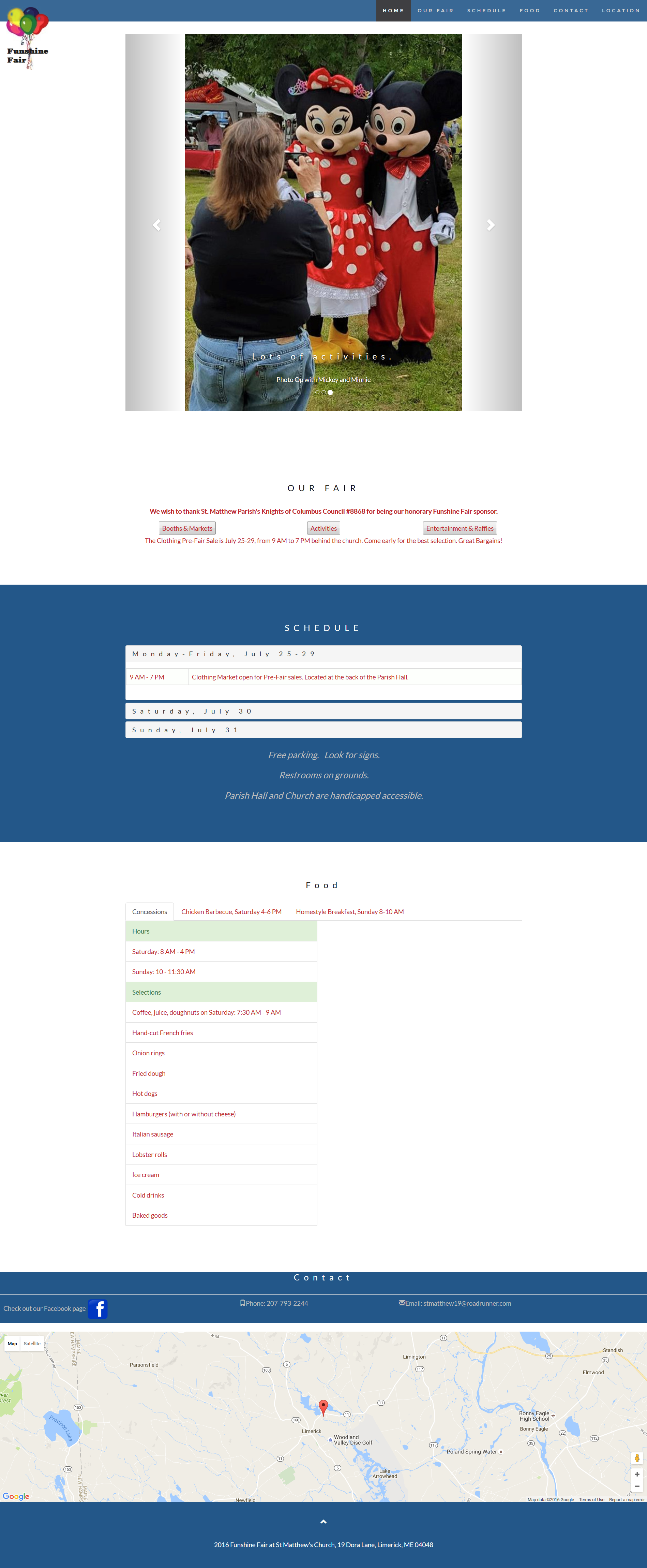 Funshine Fair Webpage